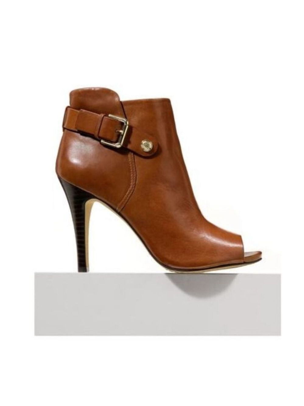 Vince Camuto Kemba Leather Peep Toe Booties Size 7.5M